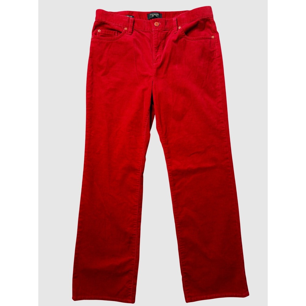Talbots Pants Womens 12 Signature Straight Red Corduroy Stretch